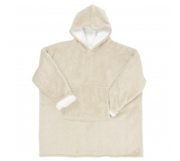 Zateplená mikina / snuddie s vreckom béžová