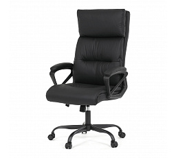 Kancelárske kreslo, čierna ekokoža, vreckové pružiny, kovový kríž, kolieska na tvrdú podlahu
