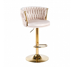 Barová stolička H4-FX, béžová / zlatá -  na sklade 1 ks 