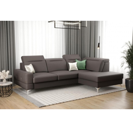 Rohová sedacia súprava MALIBU MINI prírodná koža 180X250 - koža tmavo sivá, pravá Rohová sedacia súprava MALIBU MINI prírodná koža 180X250 - koža tmavo sivá, pravá