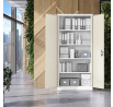 Kovová skriňa s policami ECO DESIGN JAN H, 900x1950x400 mm, Biela/Dub Sonoma