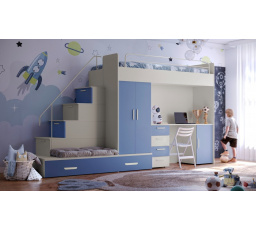 Vyvýšená posteľ PARADISE 5, Kašmír Modrá matná