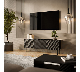 TV komoda LUCCA 165 3D, čierna