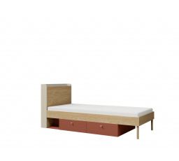 Posteľ Yuva R13 béžová/dub/korál