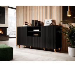 Komoda PAFOS 150 2D1S, čierna matná