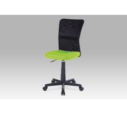 Kancelárska stolička, zelená sieťovina, plastový kríž, sieťovina čierna