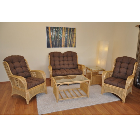 Ratanová sedacia súprava Oliver honey, hnedé odlesky