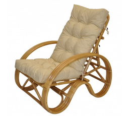 Ratanové kreslo polohovacie medové polster svetlo béžový melír