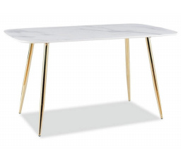 Jedálenský stôl CERES, mramorový efekt/zlato