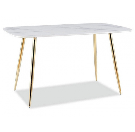 Jedálenský stôl CERES, mramorový efekt/zlato