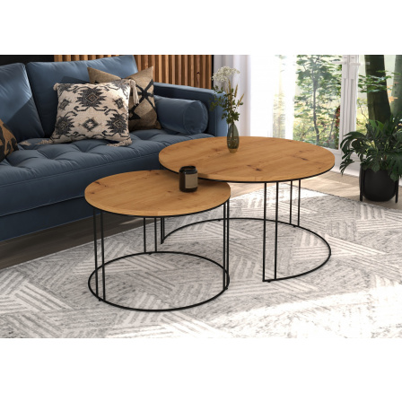 Konferenčný stolík 2v1 ETTA Čierny+Artisan