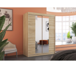 Posuvná skriňa so zrkadlom FEVER 150 Sonoma+Sonoma