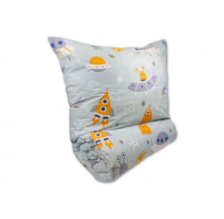 Bavlnené detské obliečky 140x200, 70x90cm Vesmírne UFO