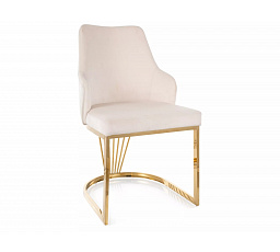 Jedálenská stolička ALURE VELVET, Svetlo Béžový Bluvel 22/Zlatá