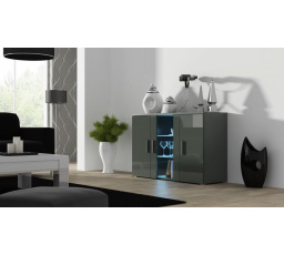 Komoda SOHO S-7, Sivá/Sivý lesk