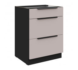 Dolná skrinka ARONA - 60 D 3S BB, Čierna mat/Kašmír