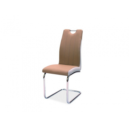 Jedálenská stolička H-342 cappuccino/st. šedá, chróm