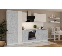 Kuchynská linka Todor 290 betón/biela + PD 200 biela