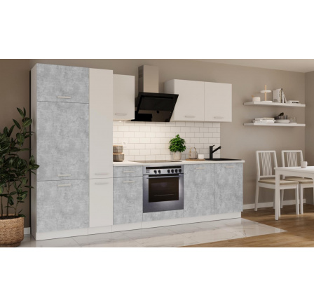 Kuchynská linka Todor 290 betón/biela + PD 200 biela
