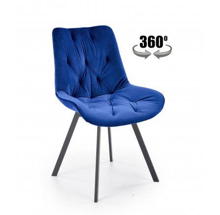 Jedálenská otočná stolička K519, Modrá/Čierna