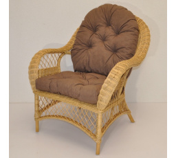 Ratanové kreslo Florida medové polster hnedý melír