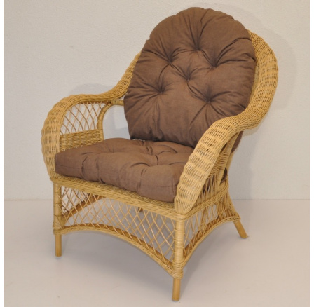 Ratanové kreslo Florida medové polster hnedý melír