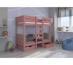 Poschodová posteľ s matracom BART 180x80 Pink