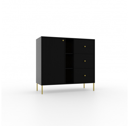 Komoda 1D 3S 3P Tili Čierna+Čierna