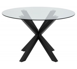 Stôl Heaven 119 cm okrúhly čierny/ transparentný