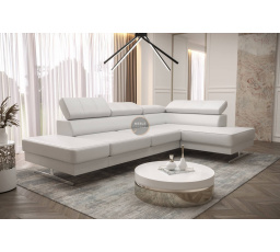 Rohová sedacia súprava EMPORIO MINI 300x180 - pravá, Eko koža biela