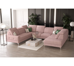 Rohová sedacia súprava MALIBU MAX I 260x350x220 cm - ružová, Ľavá strana