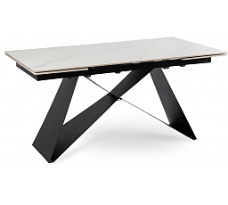Stôl VICTOR Keramický Rozkladací 160-240 cm Biely Mramor/Čierny