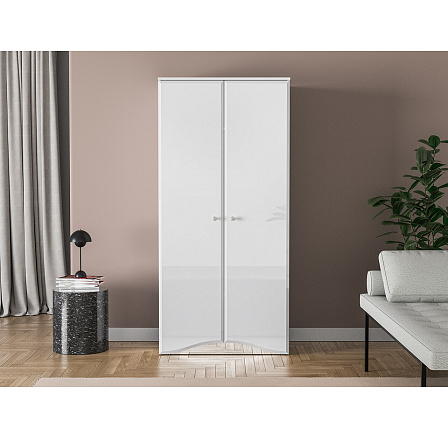 Skriňa GLAMOUR 08, biela / biely lesk