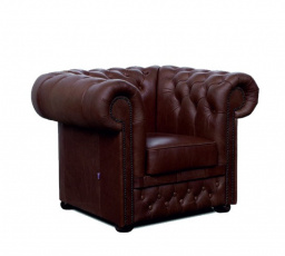 Kreslo Chesterfield Lord 1 koža hnedá