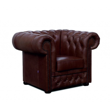 Kreslo Chesterfield Lord 1 koža hnedá Kreslo Chesterfield Lord 1 koža hnedá