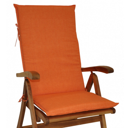 Vankúš pre záhradné kreslo z teakového dreva UNI high - látka oranžové odlesky