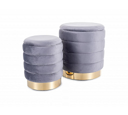 Taburet BRITTA, Sivá VELVET