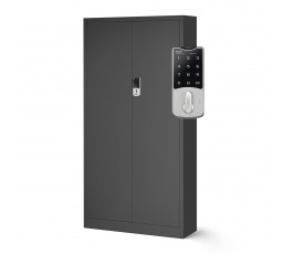 Kancelárska kovová skriňa na dokumenty DANIEL, 900 x 1850 x 400 mm, antracitová