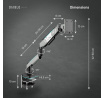 Držiak na monitor 49 palcov, šedo-čierny LED RGB X-ARM