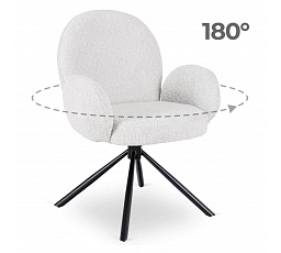 Otočná stolička MUSSO Sivá Boucle