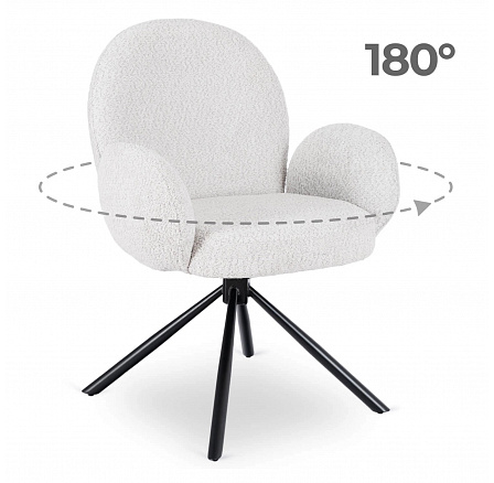 Otočná stolička MUSSO Sivá Boucle