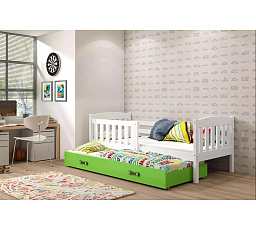 Posteľ s prístelkou Kuba II 90x200 biela/zelená