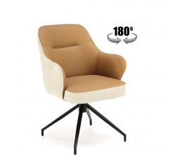 Jedálenská otočná stolička K527, Hnedá/Béžová/Čierna