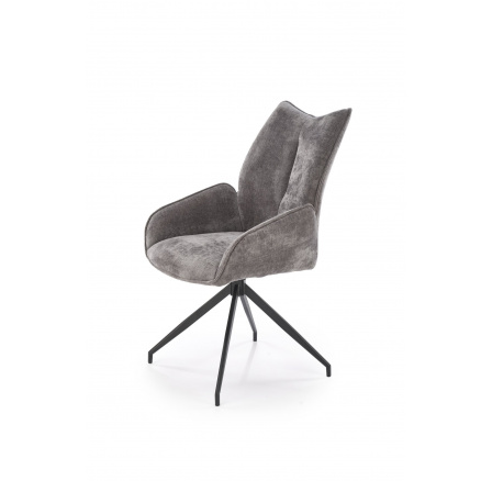 Jedálenská otočná stolička K553, sivá/čierna