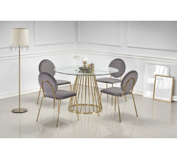 Jedálenský stôl LIVERPOOL, Transparentná/zlatá