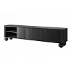 TV komoda VESPER 3D, Čierna/Zlaté úchyty