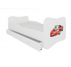 Posteľ s matracom a zásuvkou GONZALO RED CAR 140x70 White
