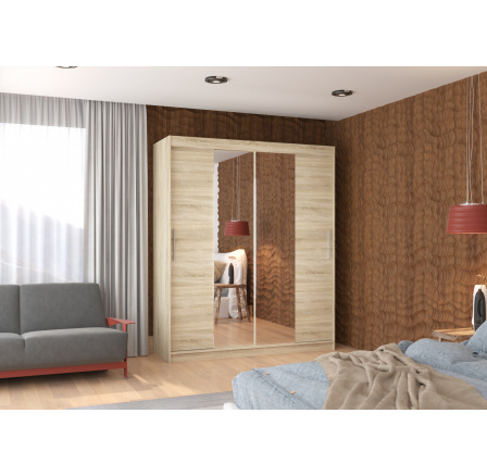 Posuvná skriňa so zrkadlom DALLAS 180 Sonoma+Sonoma Posuvná skriňa so zrkadlom DALLAS 180 Sonoma+Sonoma