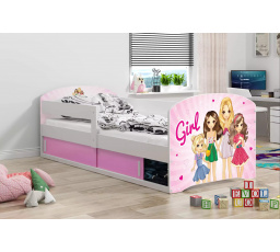 POKLOP 1 PRÍZEMNÝ RÁM BIELA NÁLEPKA DIEVČA BEZ MATRACA 80 X 160 KPL