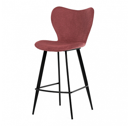 Stolička barová, červená látka, čierna podnož